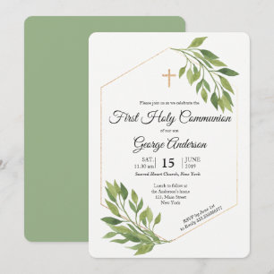 Invitation Événement religieux de première communion élégante