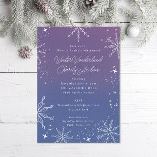Invitation Événement spécial flocon de neige ombré violet