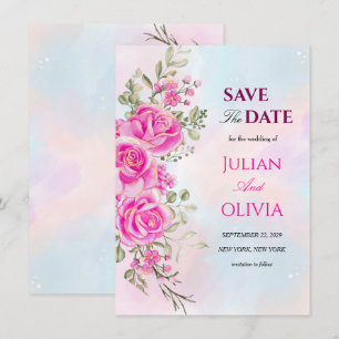 Invitation Événement Vibrant Rose Chaud Enregistrez la Date