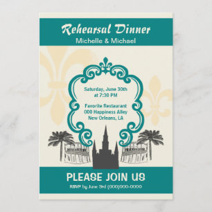 Invitation Événement vintage Teal de mariage de la