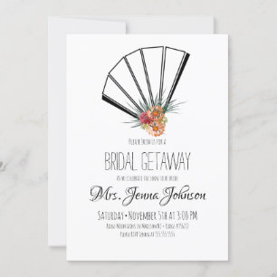 Invitation Éventail japonais oriental floral Mariage 