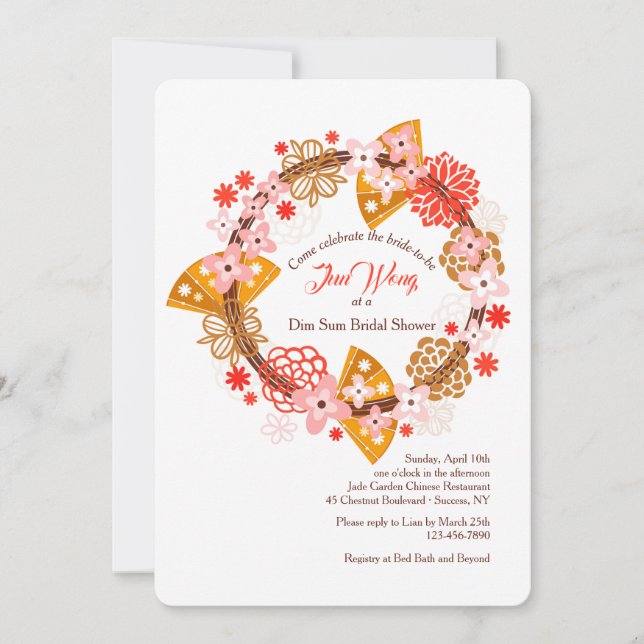 Invitation Éventails et Fleurs (Devant)