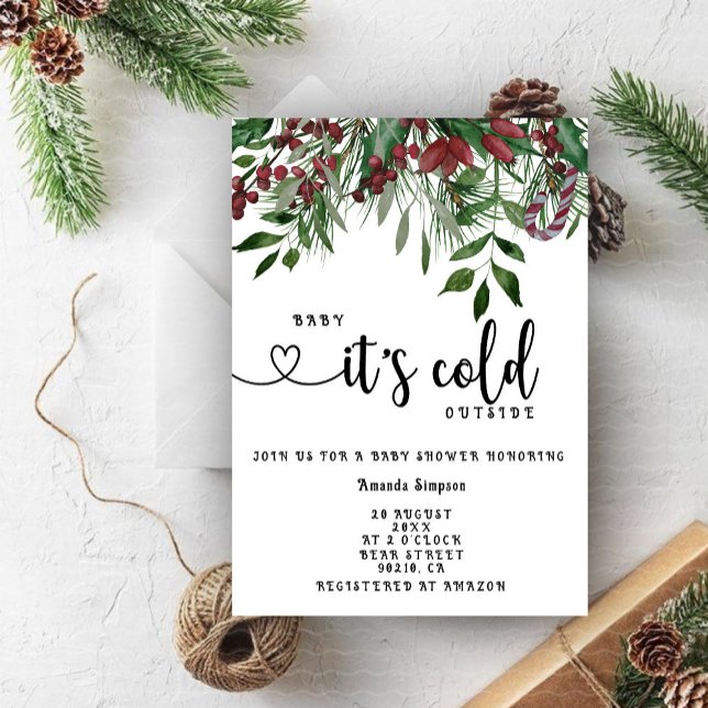 Invitation Evergreen Bébé il fait froid dehors Baby shower  (Créateur téléchargé)