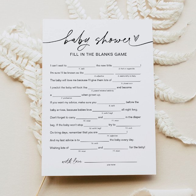 Invitation EVERLEIGH Baby shower Libs, Remplir dans le jeu vi (Créateur téléchargé)