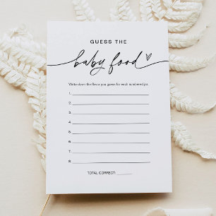 Invitation EVERLEIGH Guess the Baby Food Game Card