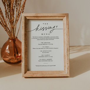 Invitation EVERLEIGH Minimalist Kissing Menu Mariage Jeu