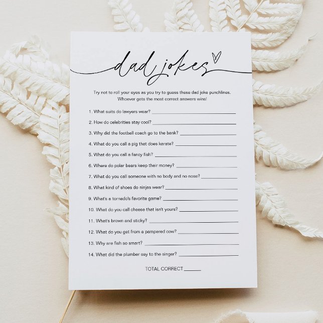 Invitation EVERLEIGH Papa plaisante Baby shower Game Card (Créateur téléchargé)