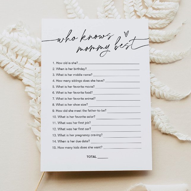 Invitation EVERLEIGH Qui Connaît Maman Meilleur Baby shower J (Créateur téléchargé)