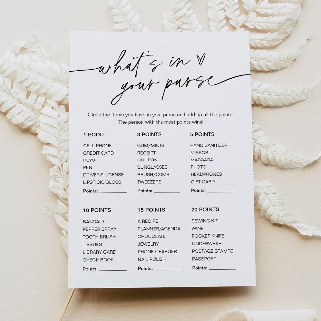 Invitation EVERLEIGH What's In Your Purse Fête des mariées Je (Créateur téléchargé)