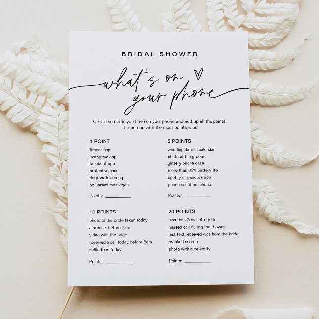Invitation EVERLEIGH What's On Your Phone Fête des mariées Ga (Créateur téléchargé)