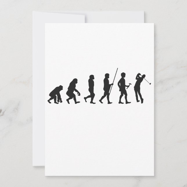 Invitation Évolution drôle du golf Histoire de l'homme Histoi (Devant)