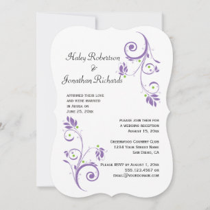 Invitation Évolutions Florales Violettes Vertes Délicates pou