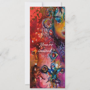 Invitation EXCALIBUR 1, rouge vif, violet rose