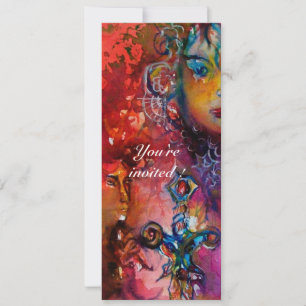 Invitation EXCALIBUR 2, rouge vif , rose pourpre