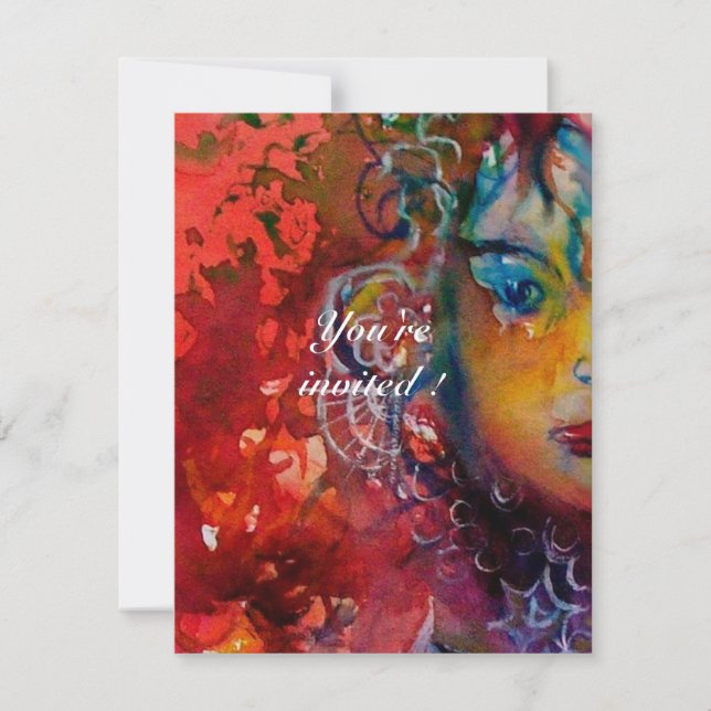 Invitation EXCALIBUR 3, rouge vif , rose pourpre (Devant)