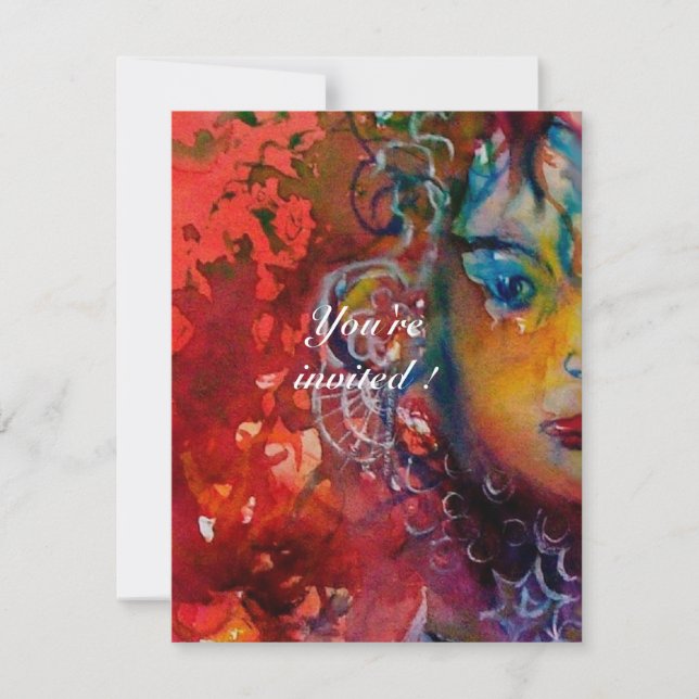 Invitation EXCALIBUR 3, rouge vif, violet rose (Devant)