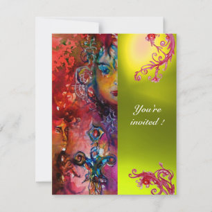 Invitation EXCALIBUR gemme rouge vif, rose bleu orange jaune