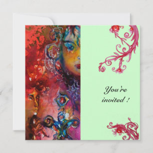 Invitation EXCALIBUR, rouge vif, bleu