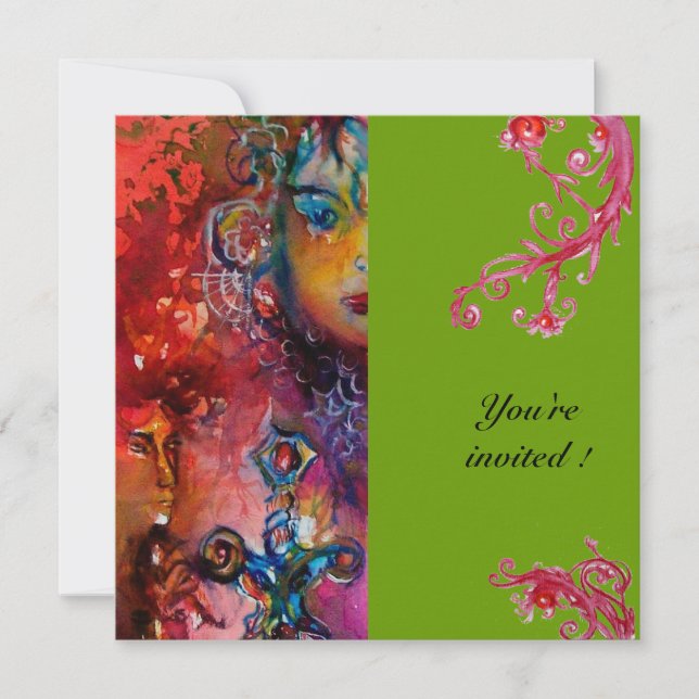 Invitation EXCALIBUR, rouge vif, gris (Devant)