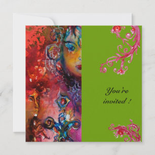 Invitation EXCALIBUR , rouge vif , gris