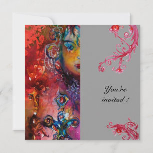 Invitation EXCALIBUR, rouge vif, gris