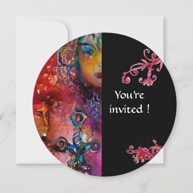 Invitation EXCALIBUR, rouge vif, noir (Devant)