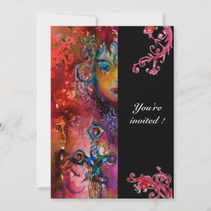 Invitation EXCALIBUR, rouge vif, noir