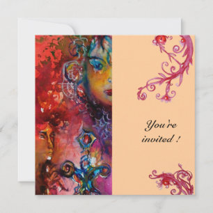 Invitation EXCALIBUR , rouge vif , rose