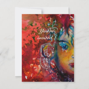 Invitation EXCALIBUR, rouge vif, rose pourpre