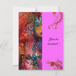 Invitation EXCALIBUR, rouge vif, violet