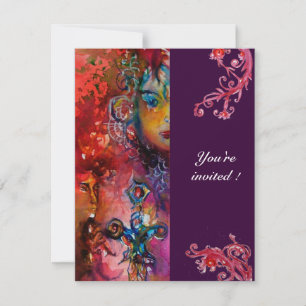 Invitation EXCALIBUR, rouge vif, violet