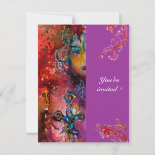 Invitation EXCALIBUR, rouge vif, violet rose