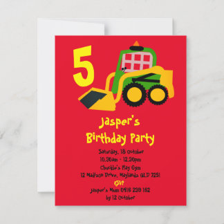 Invitation Excavateur Bobcat