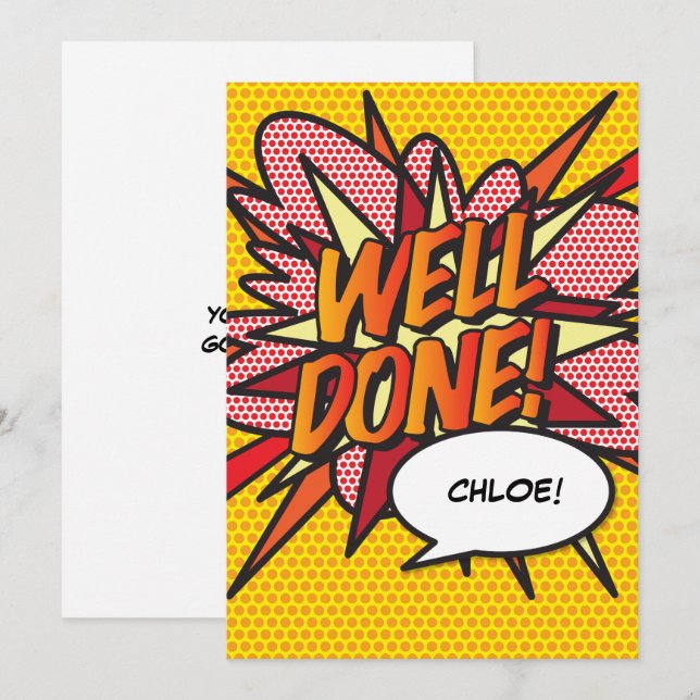 Invitation EXCELLENTE Bande Dessinée Pop Art (Devant / Derrière)