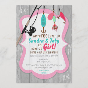 Invitation Excited de baby shower de rose de pêche