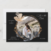 Exclusive Black Gold Floral Enregistrer La Date