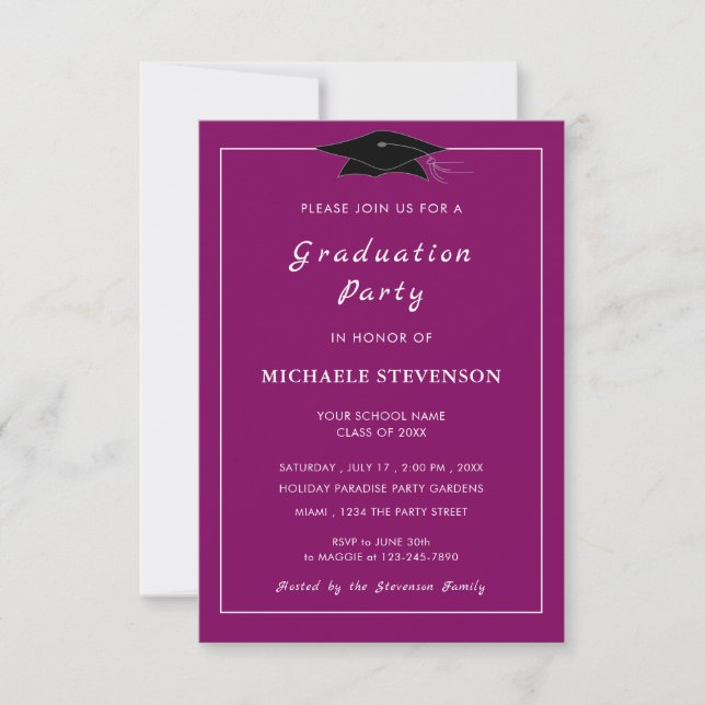 Invitation Exemple de carton d'invitation de remise de diplôm (Devant)