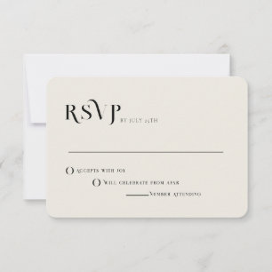 Invitation Exemple de mariage minimaliste RSVP