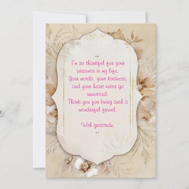 Invitation exemple de message de gratitude (Devant)