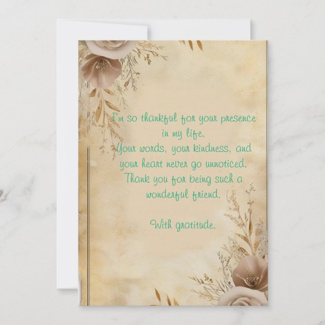 Invitation exemple de message de gratitude (Devant)