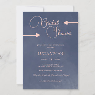Invitation Exemple de typographie Fête des mariées bleu marin
