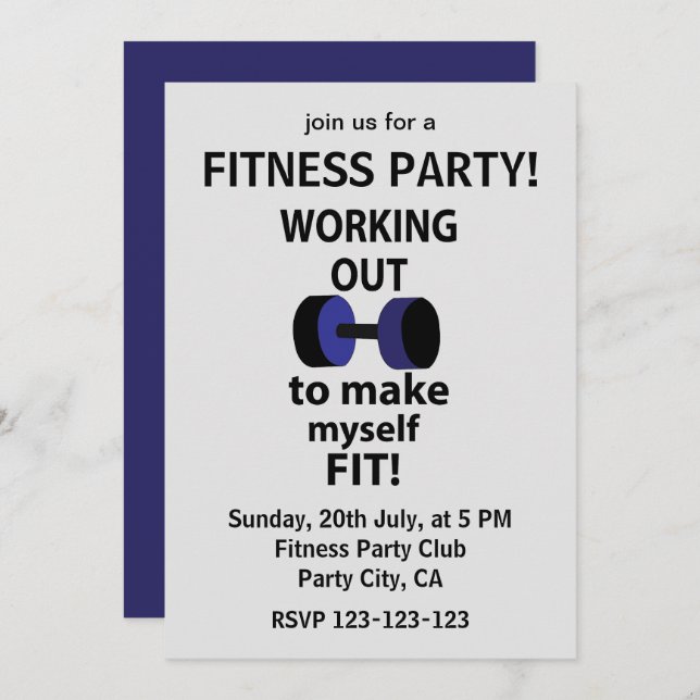 Invitation Exercice Poids de l'entraînement (Devant / Derrière)