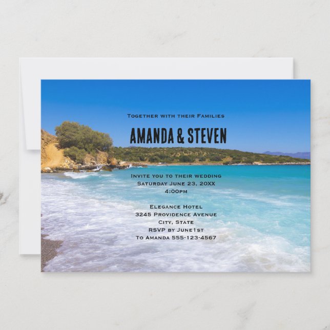 Invitation Exotic Beach Tropical Island Paradise Mariage (Devant)