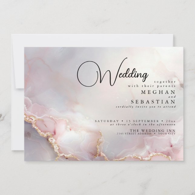 Invitation Exotic Blush  Marbled Opal (Devant)
