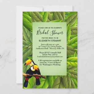 Invitation Exotic Toucan avec Fête des mariées de registre de