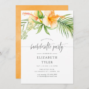 Invitation Exotic Tropical Floral Beach Bachelorette Party