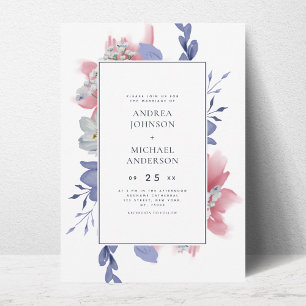 Invitation Exotique Tropical Peint Fleurs Mariage d'aquarelle