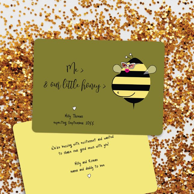 Invitation Expecting Mom Bee w/Glasses Pregnancy Announcement (Créateur téléchargé)