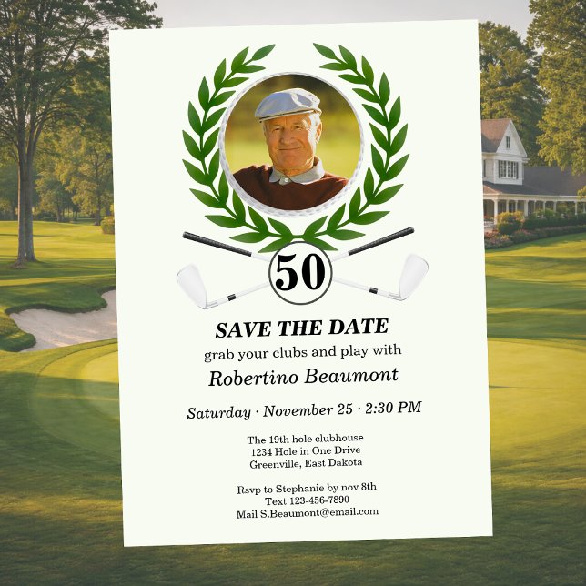 Invitation Expérience de joueur de golf pour le 50e anniversa (Créateur téléchargé)
