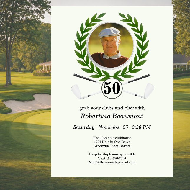 Invitation Expérience de joueur sur le thème élégant du golf  (Créateur téléchargé)